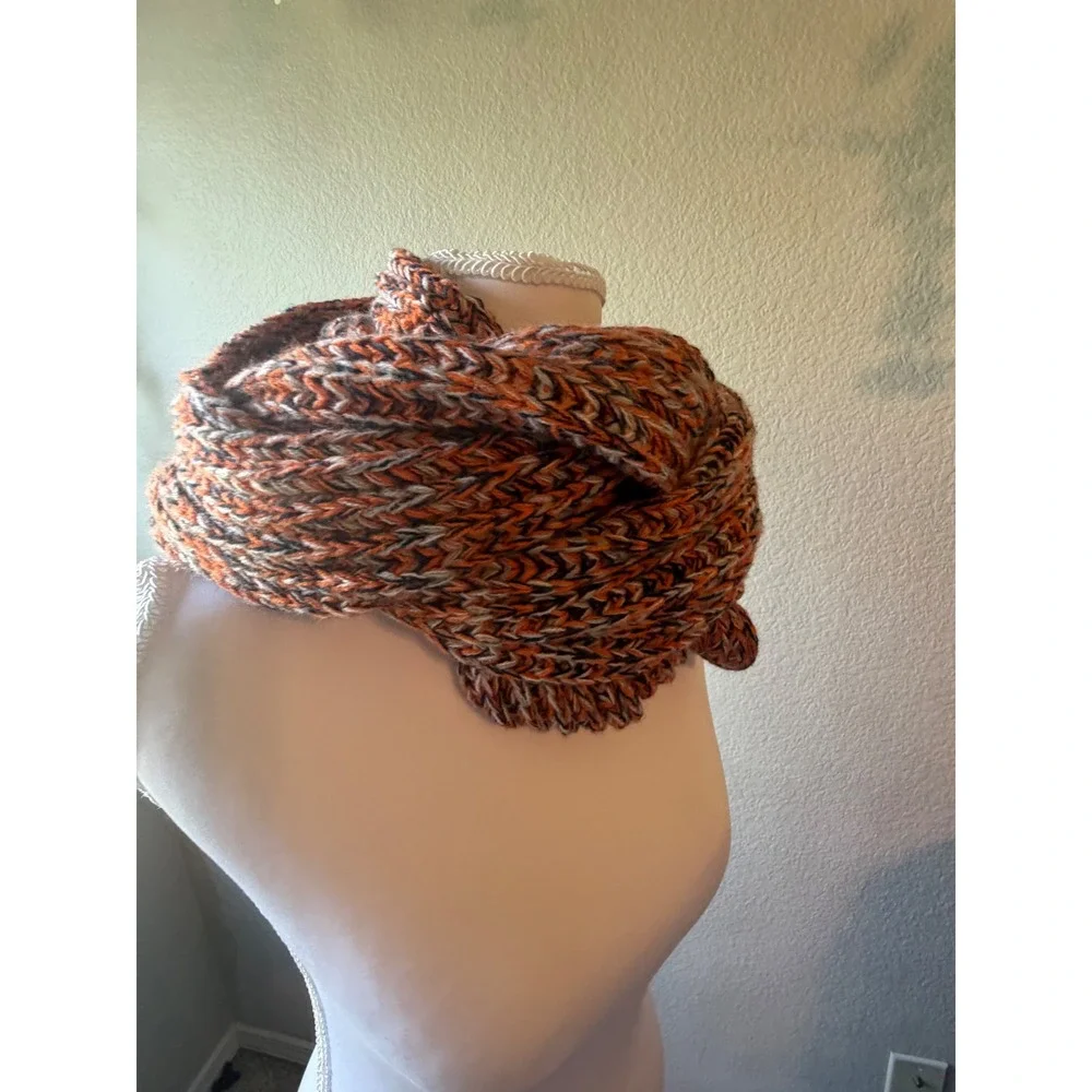 Denver Broncos NFL Marled Knit Infinity Scarf Orange Blue White One Size